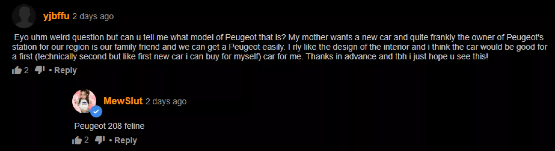 He needs to know the car model by Spectshen