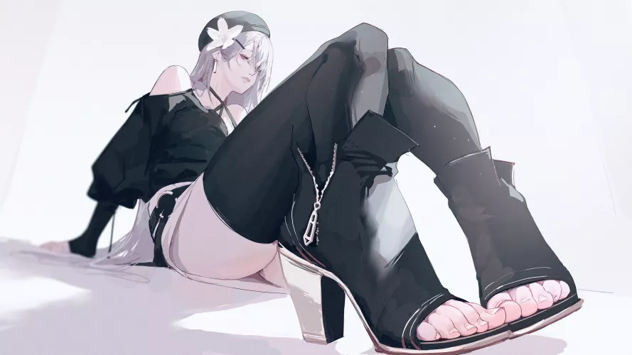 Open Toe Heel Boots by CheetahSperm18