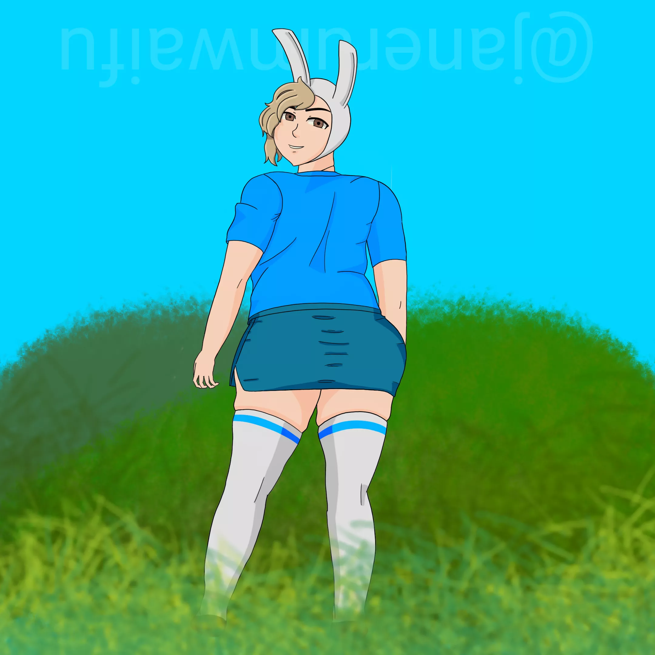 Amanda Cosplaying as Fionna [Original/Adventure Time] posted by janerumwaifu