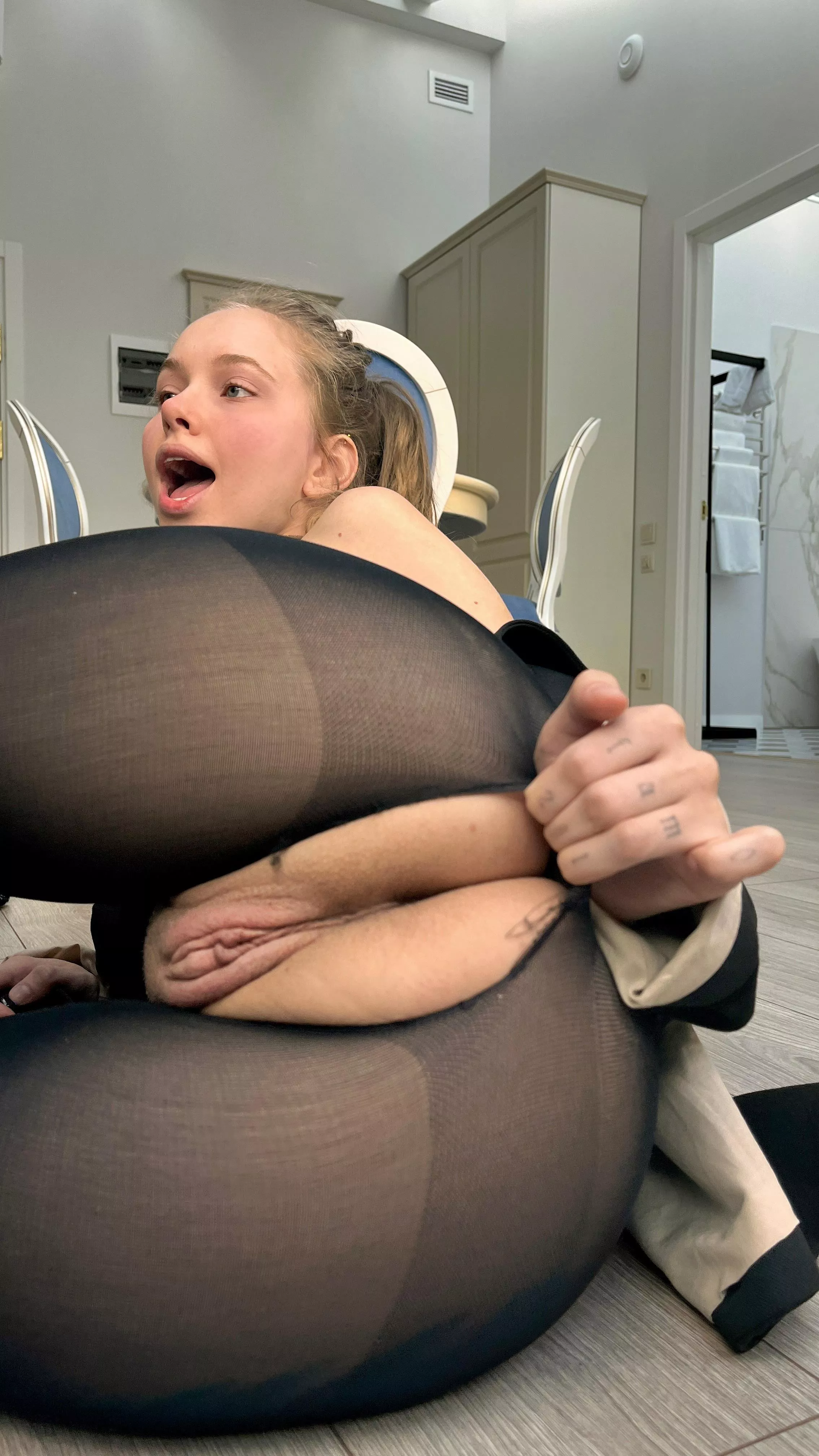 Oops, sorry, I ripped your favorite pantyhose a little bit posted by candy_lux