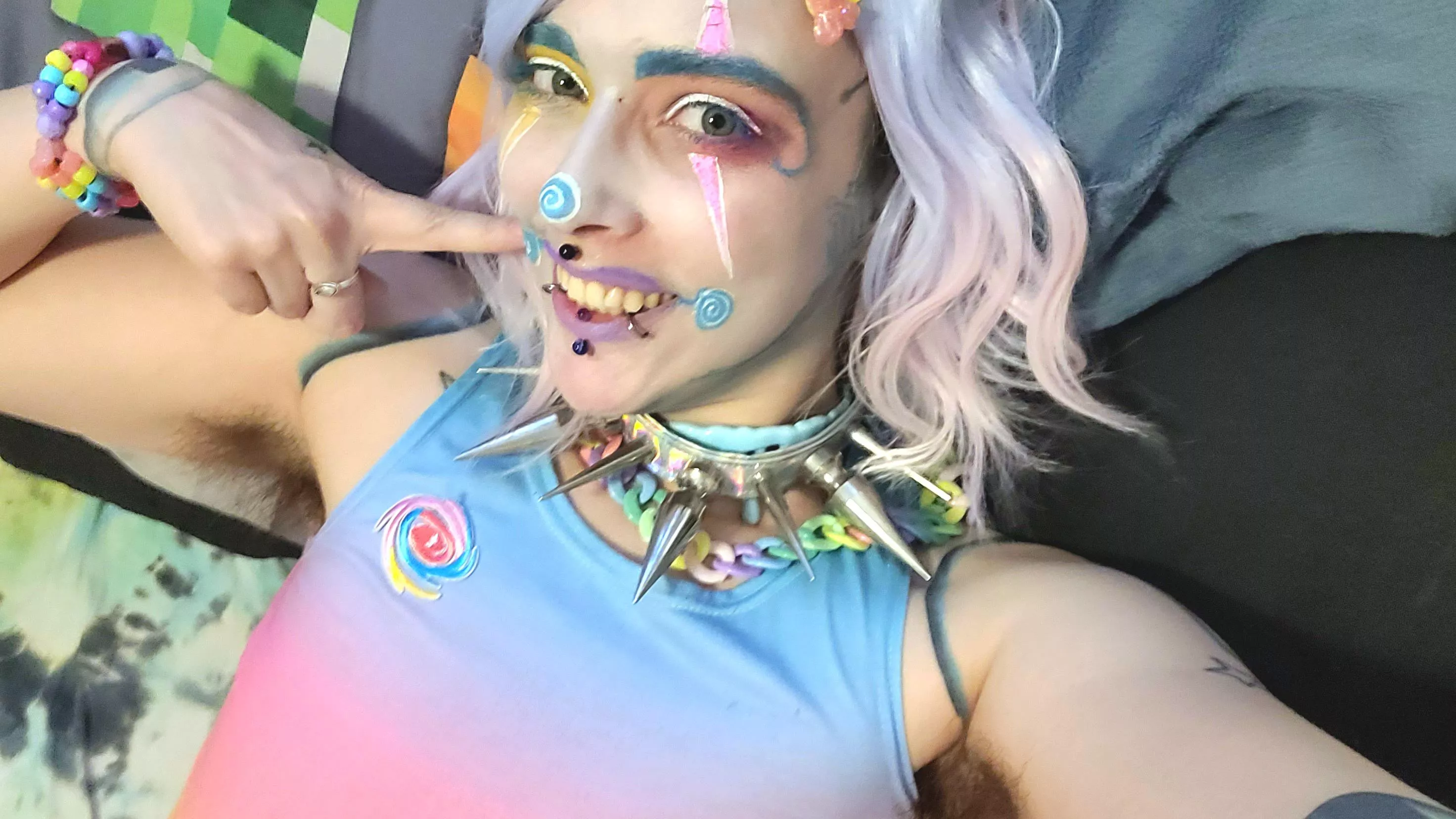 Pastel Clown With Hairy Armpits! Do you like my smile? posted by globlinboy
