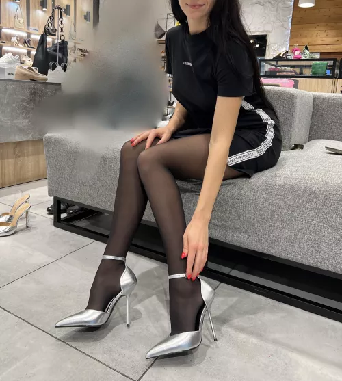 Silver shoes look very beautiful by MonicaGoddess