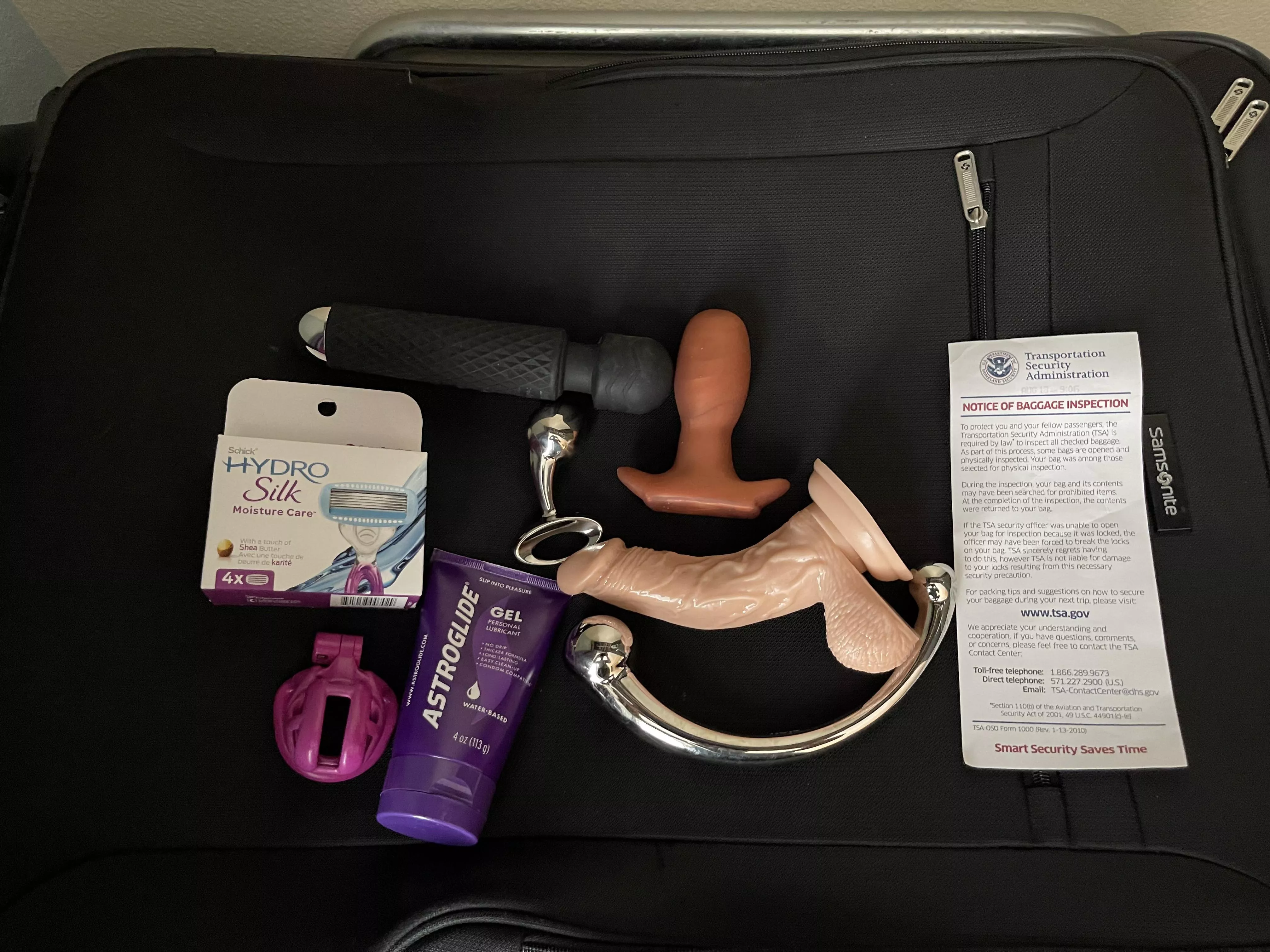 TSA Searched my Checked Bag, Think They Found What They We’re Looking For? posted by chastitybitch