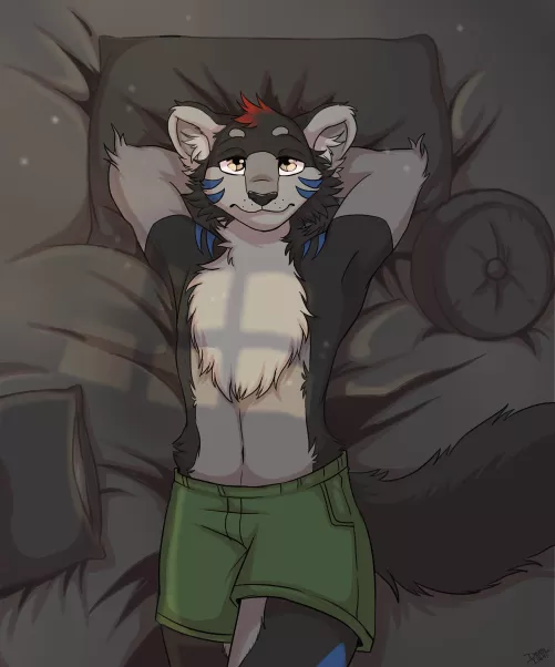 Auraxis not knowing what to do, so he just lays there. (Art by Deathlight_K) by Auraxls