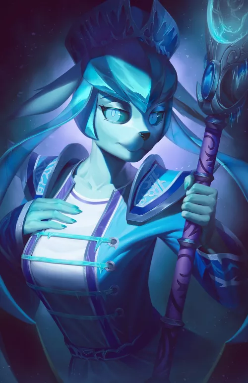 Glaceon as Frost mage (WoW) - art by me by PinkErie