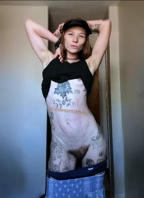 I don't think I'll ever go back to shaving after being hairy for so long. I love my furry self :) by G0ddessm0mmy