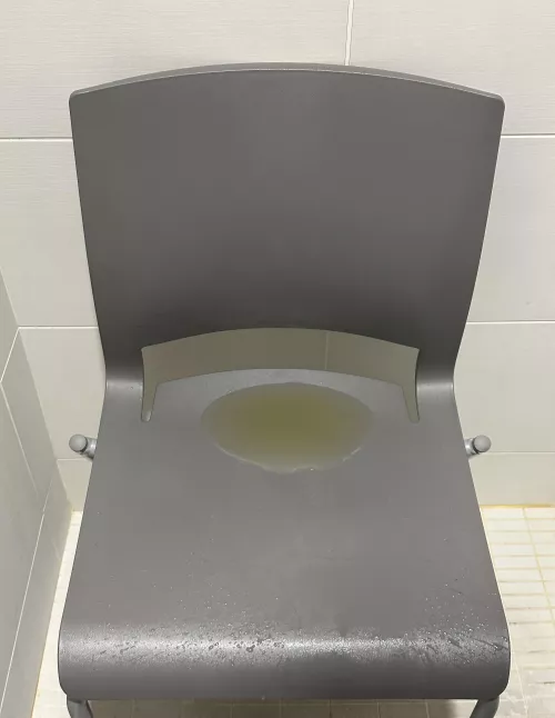 I was holding back as long as I could but i was starting to leak so I put this chair in the work showers (it was like a waterfall over the chair I was so full of fluids, ended up soaking my socks) by Appropriate-Fee-9902