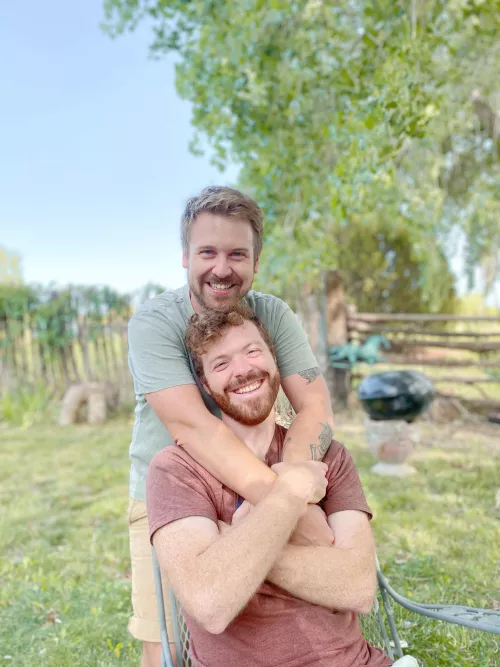 Just two farmers enjoying a break from the hot summer heat by back2natureboys