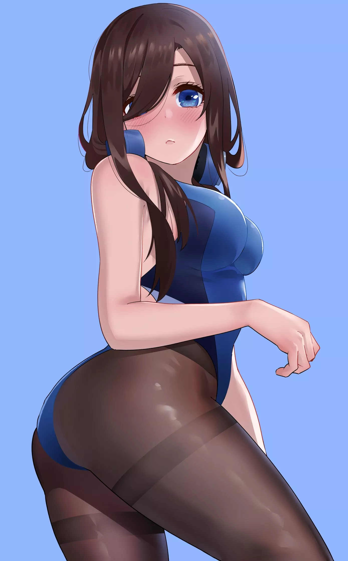 Nakano Miku Shows Off her Gorgeous Butts in Blue Swimsuit [Go-toubun no Hanayome] (Igarashi Kyouhei) posted by ecchi_neko