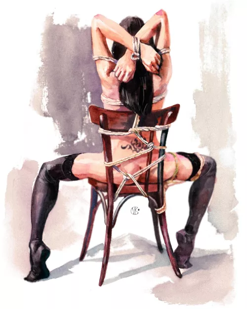 Old chair, watercolor by valeria_ko_art