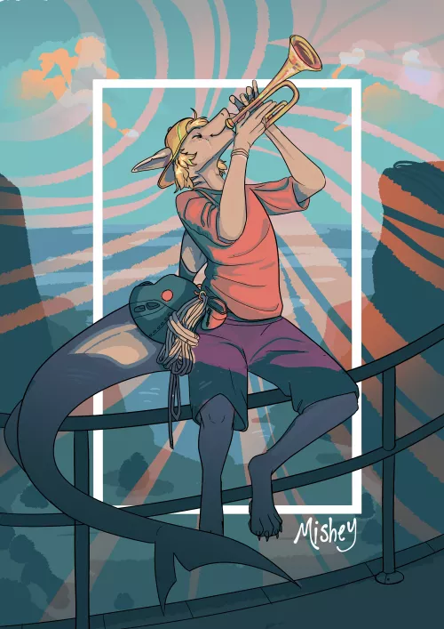 Shark trumpet! (art by me) by OneWhoDoesNotSimply