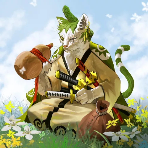 Three sword-style alcoholic furry. Nuff said. Art by me lol by D_Chinh__2k