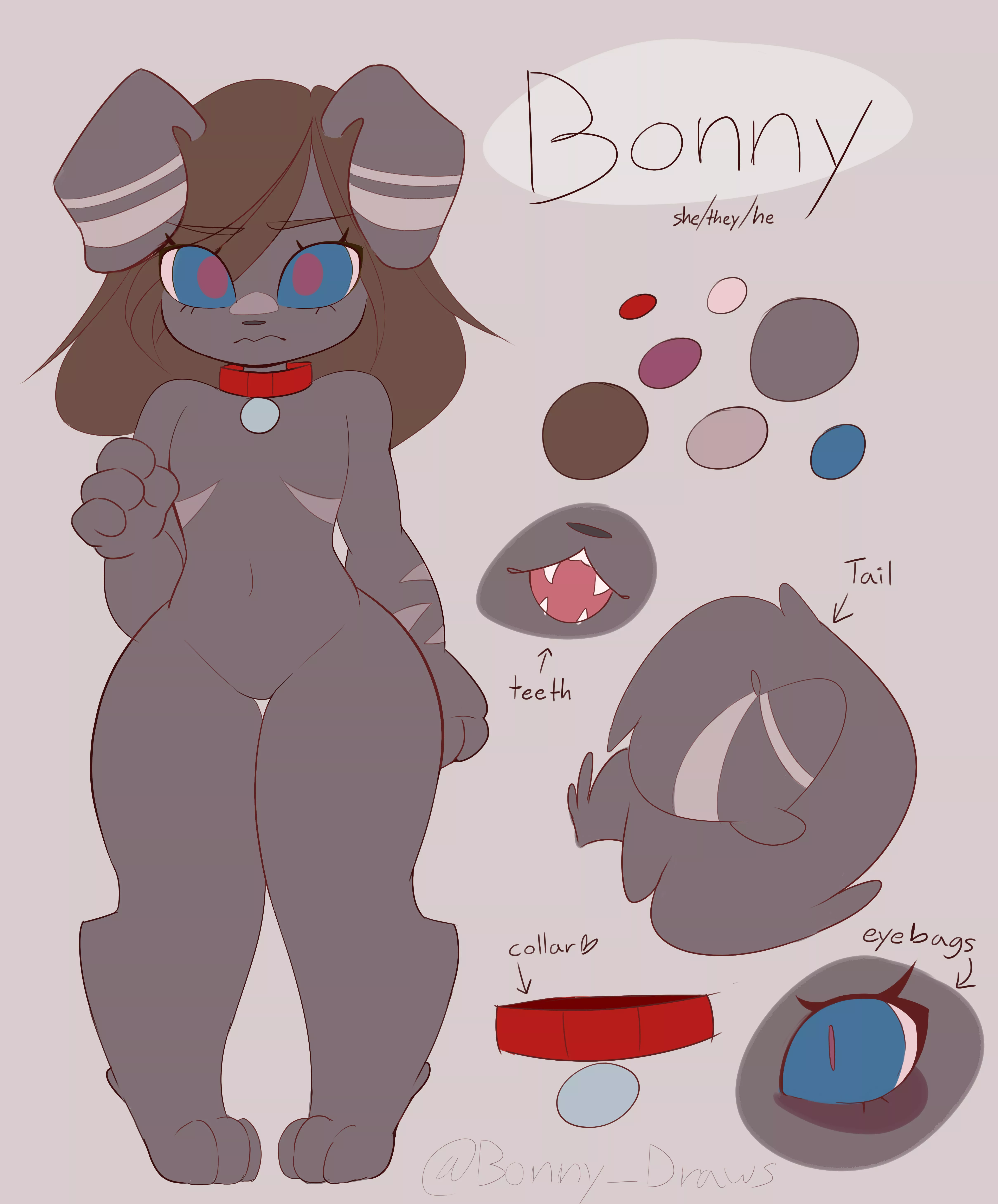 (art by me) I made a ref sheet of Bonny, what do you think? posted by BonnyDraws