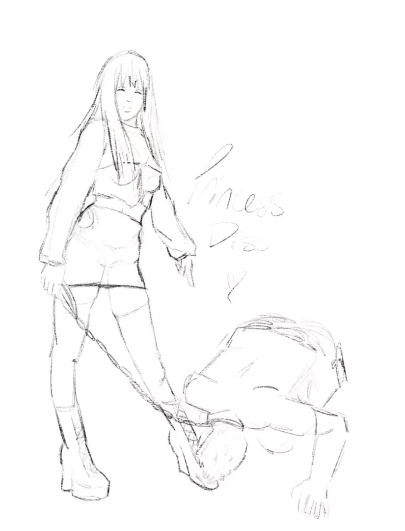 Been doing a quick little sketch to test out the drawing on my iPad.. by Princess_Diss