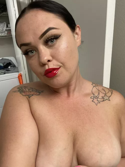 Imagine my big blue eyes looking at you while my lips are wrapped around you. Don’t forget hubby will be watching by _xnicoletteex_