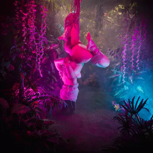 Lyly dangling in the forest - rope and photo by me (The Dark Arts) by CrushedVelvetX