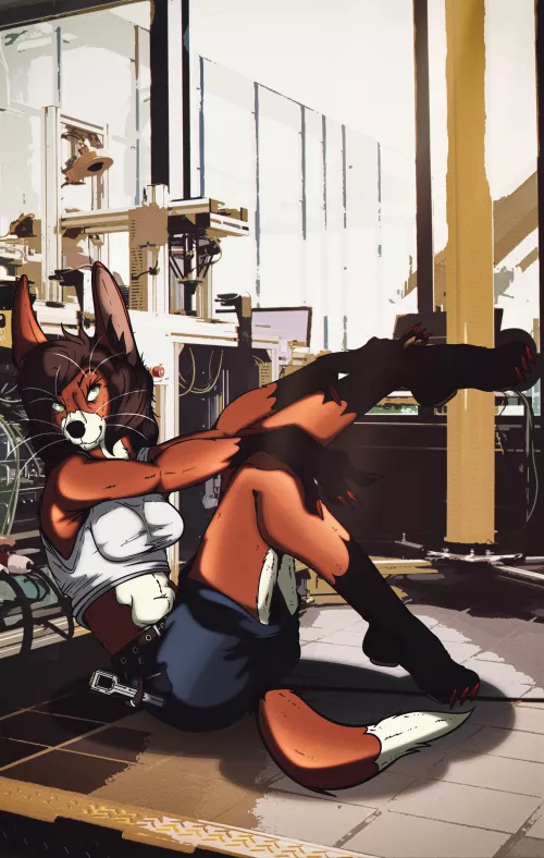 Mechanic (Art by me: 0l-Fox-l0) by 0l-Fox-l0