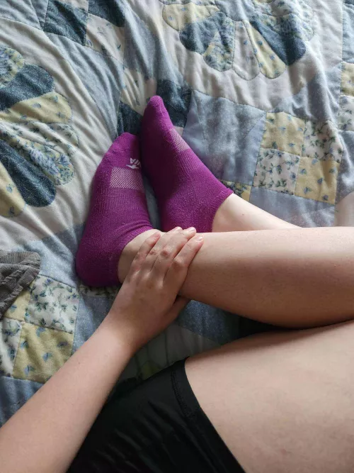 Purple athletic socks. Wanna see some more? by JensLovelyFeet