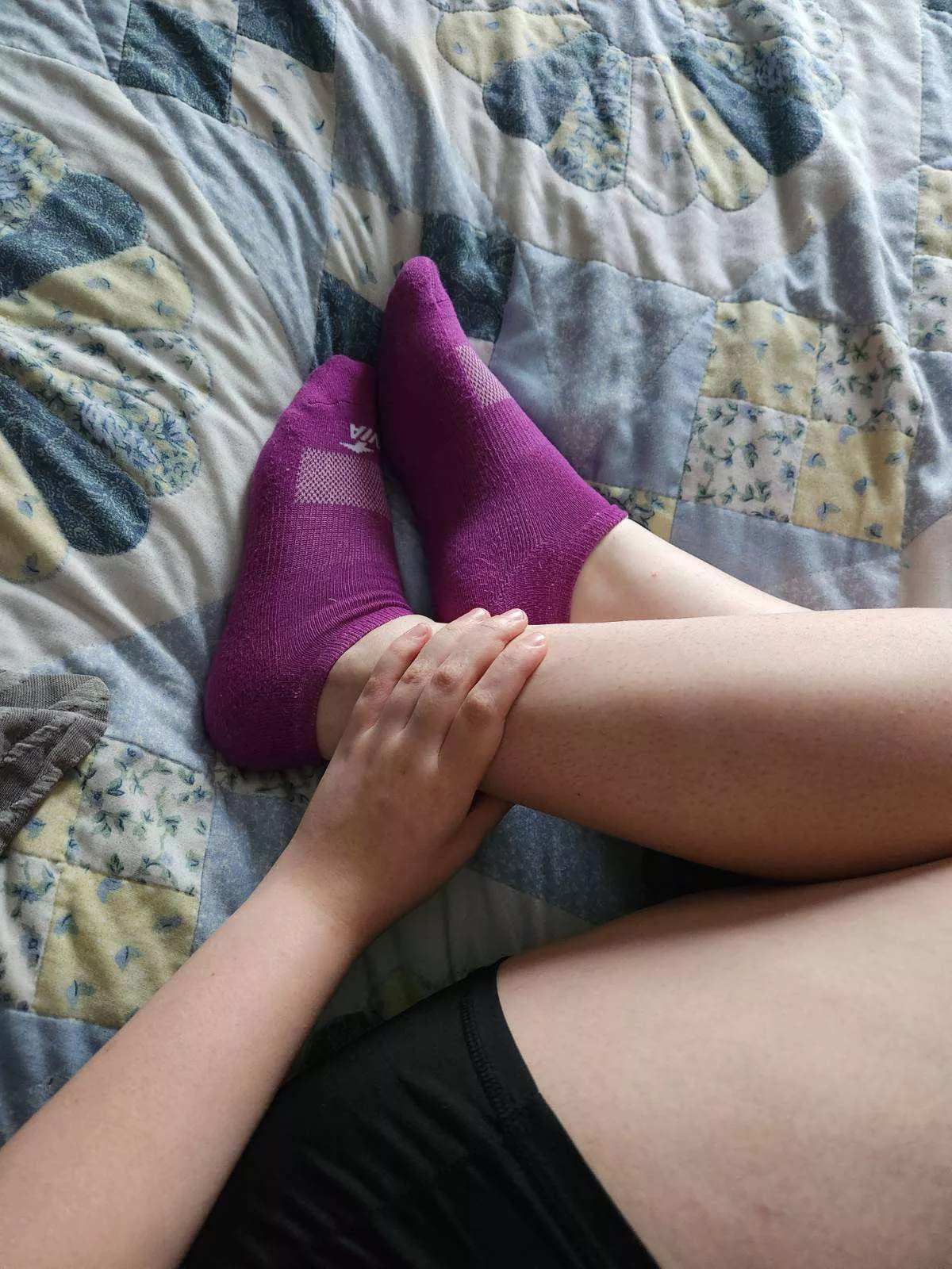 Purple athletic socks. Wanna see some more? posted by JensLovelyFeet