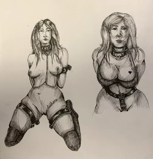 Searched top art on this subreddit and used some of those drawings as reference tonight for my ink drawings 🥰 by CheetoFuss