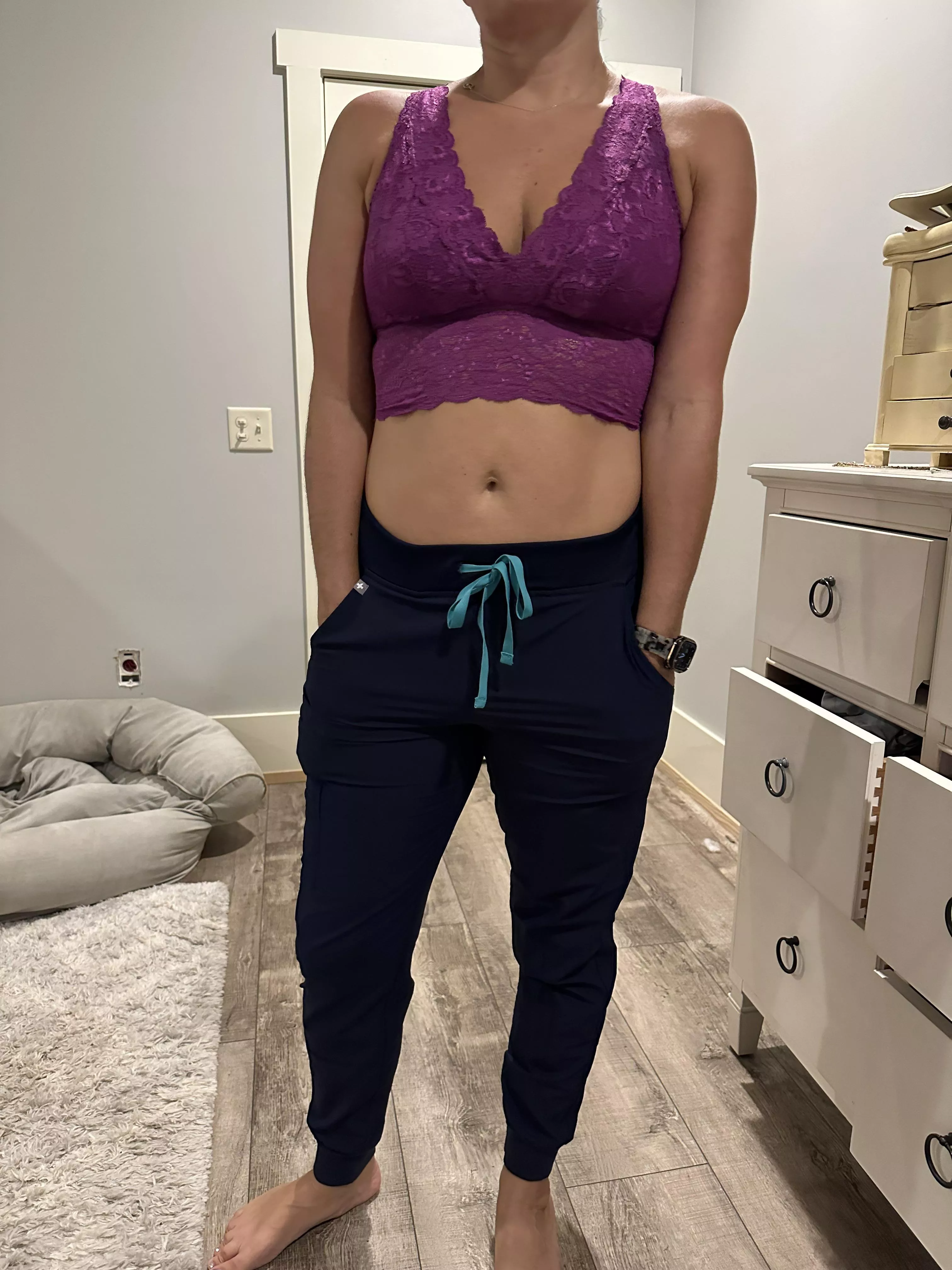 What do you think your doctor is wearing under her scrubs? posted by cheekydoc1
