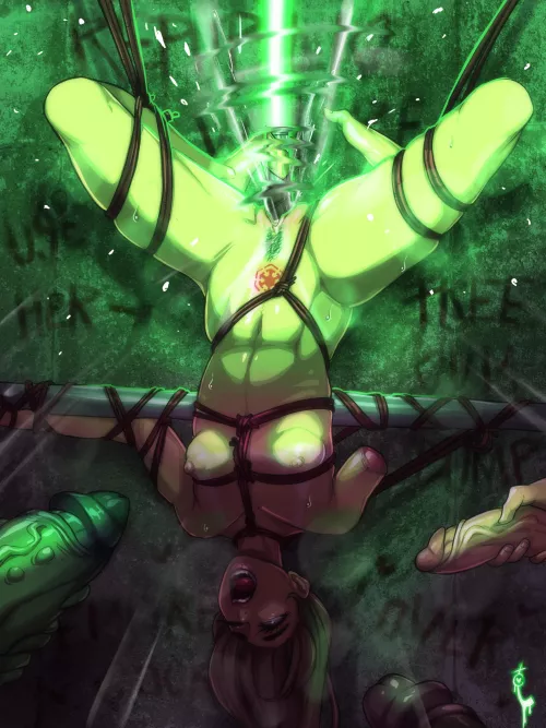 Alternate art of Jedi Master, Krystal Redd being teased by her Sith captors. Looks like she’s really feeling it (TortureChan) [swtor] by Rubi_Redd