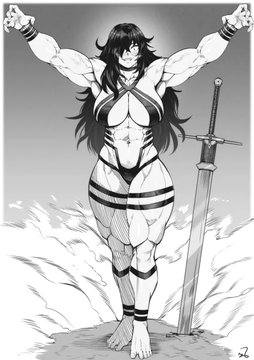 Buff female warrior [Artist: SpeedL00ver] by ComaOfSouls