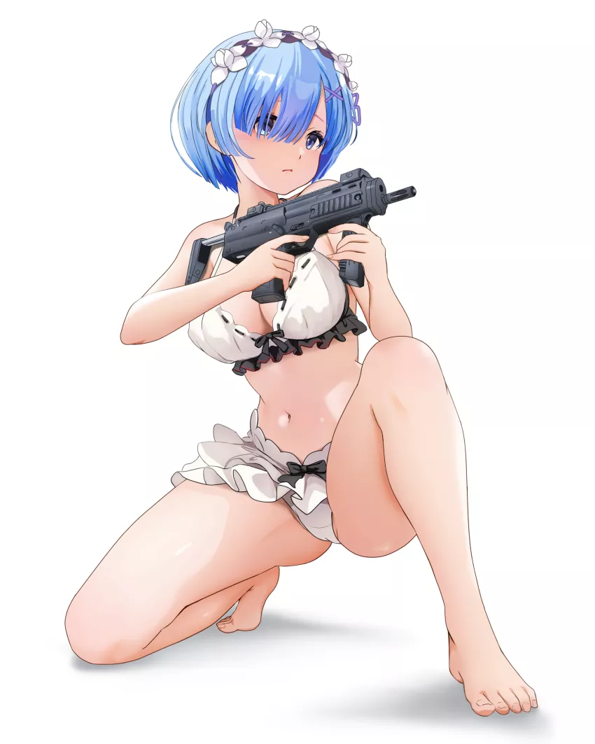Rem with a gun (Gibun) [Re Zero] posted by thehentaisupplier