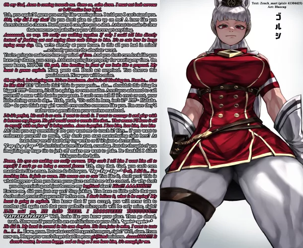 The horsegirl hate (love) you, right? [commision] [SPH] [SPA] [Tease] [Tsundere] [Handjob] | Art: Bluecup ((COMMS OPEN)) by Zench_mart