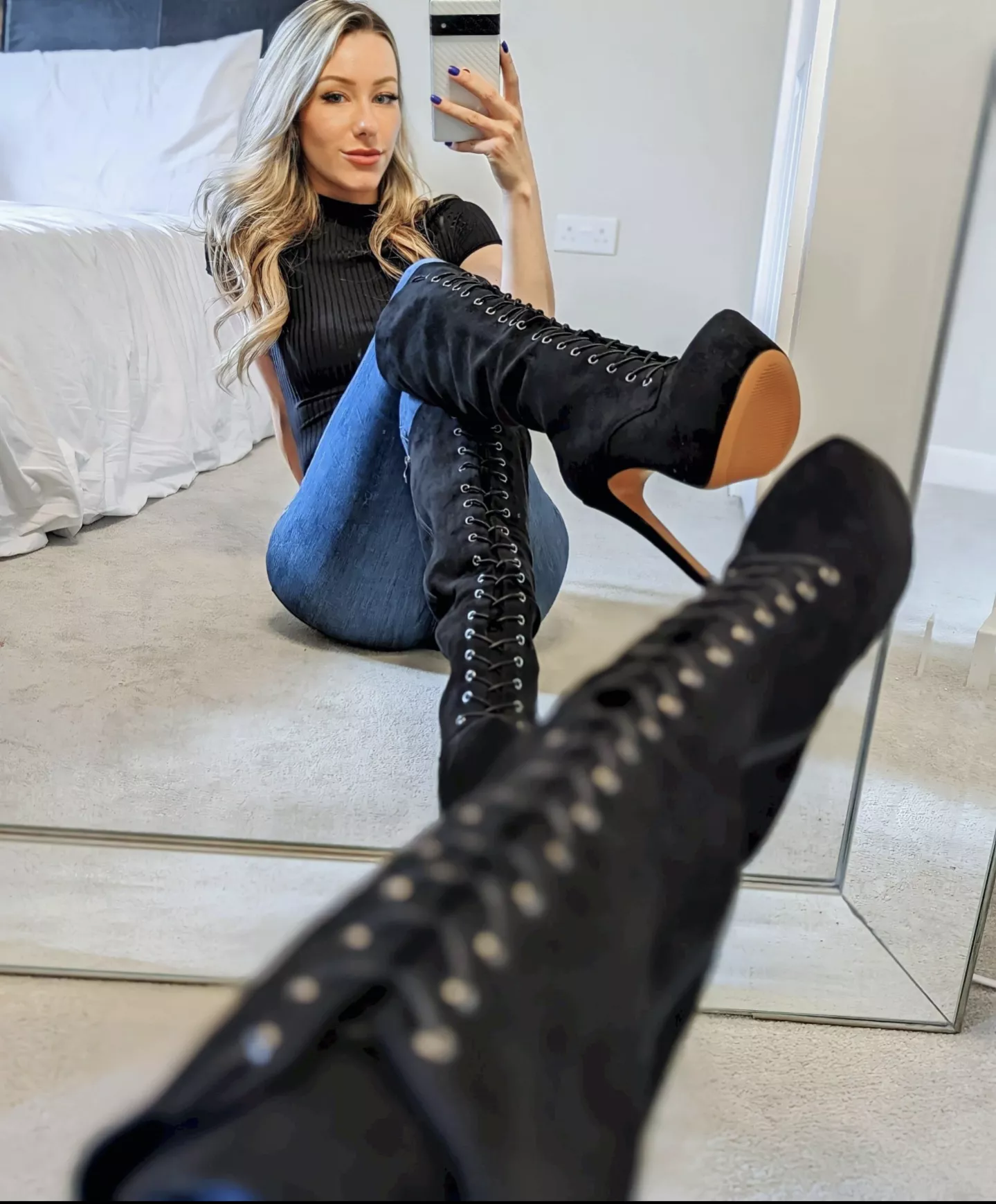 Do these boots look good with today's outfit? posted by Kayla_rb