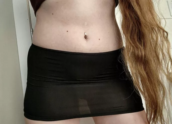 My skirt is a little see through... but it doesn't stop me from wearing it without panties. by shapedby_fire