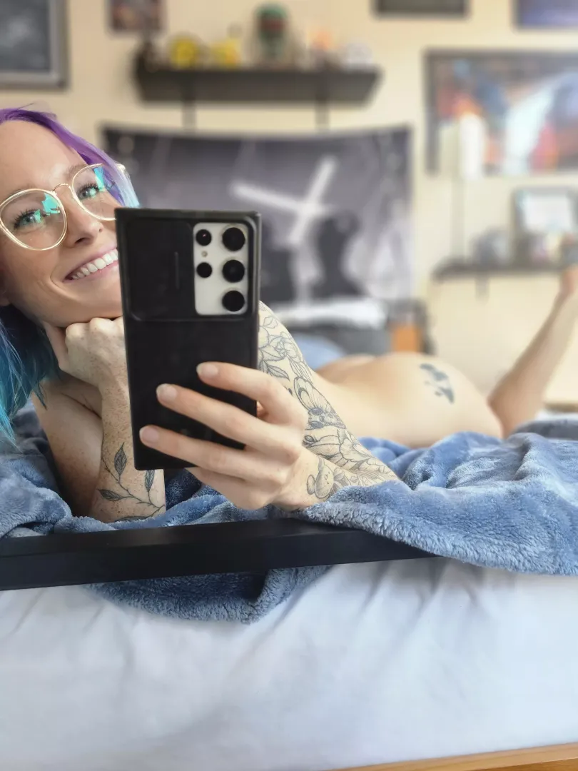 Purple haired tattooed freckleface 🤓 by _MyLittlePanda_