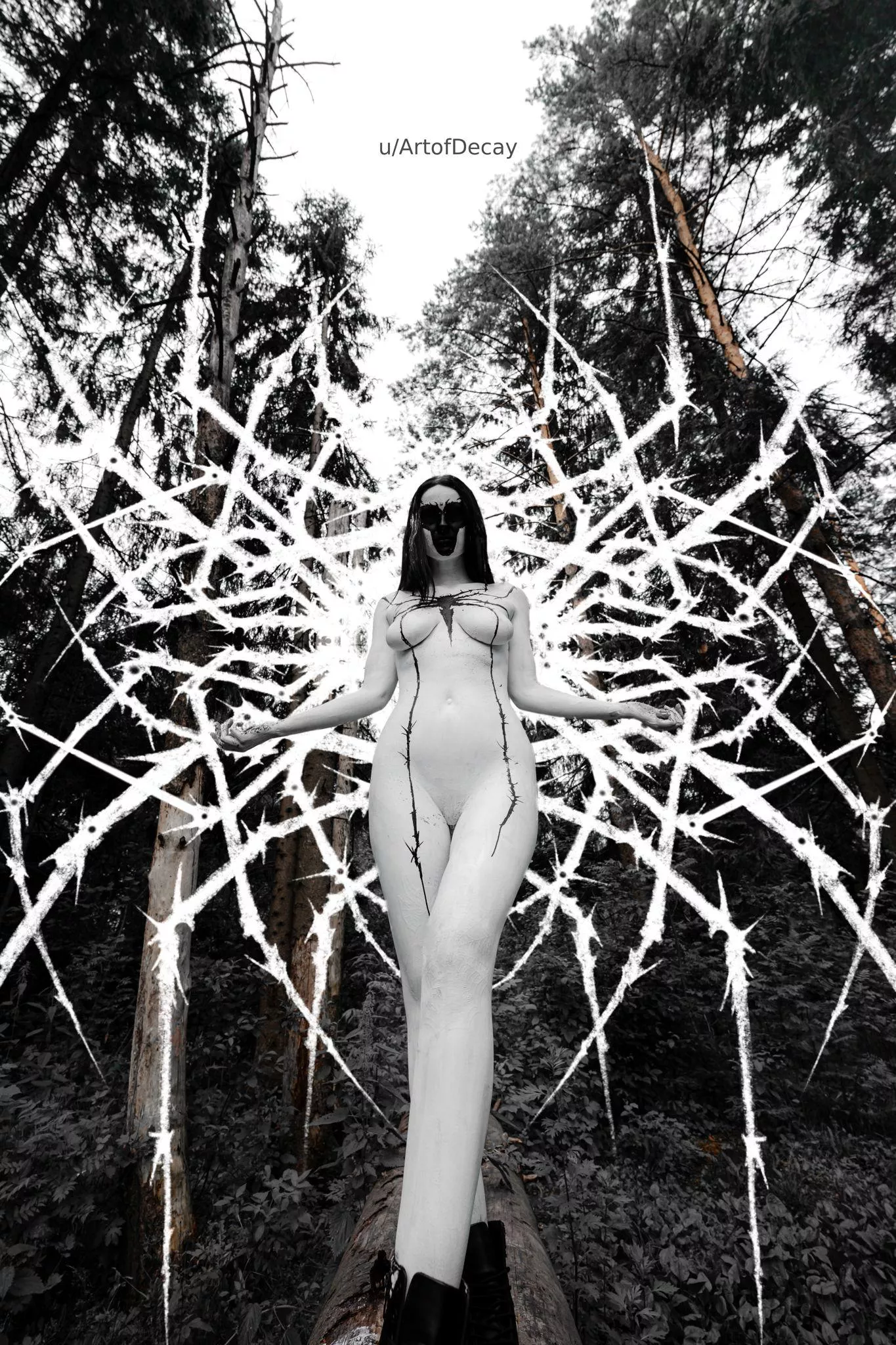 White-Venom cosplay model Kate-Zvkvt photo Roycoreroy body art Art of Decay posted by ArtofDecay