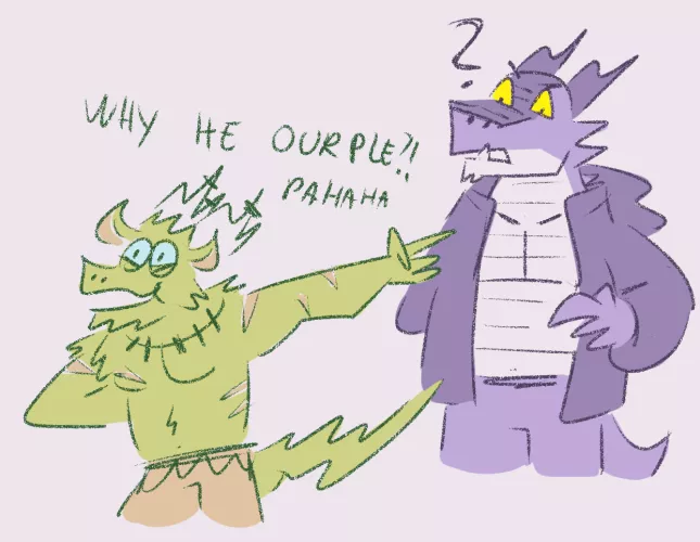 WHY HE OURPLE?! 🟣🐲 by Spinopsyx