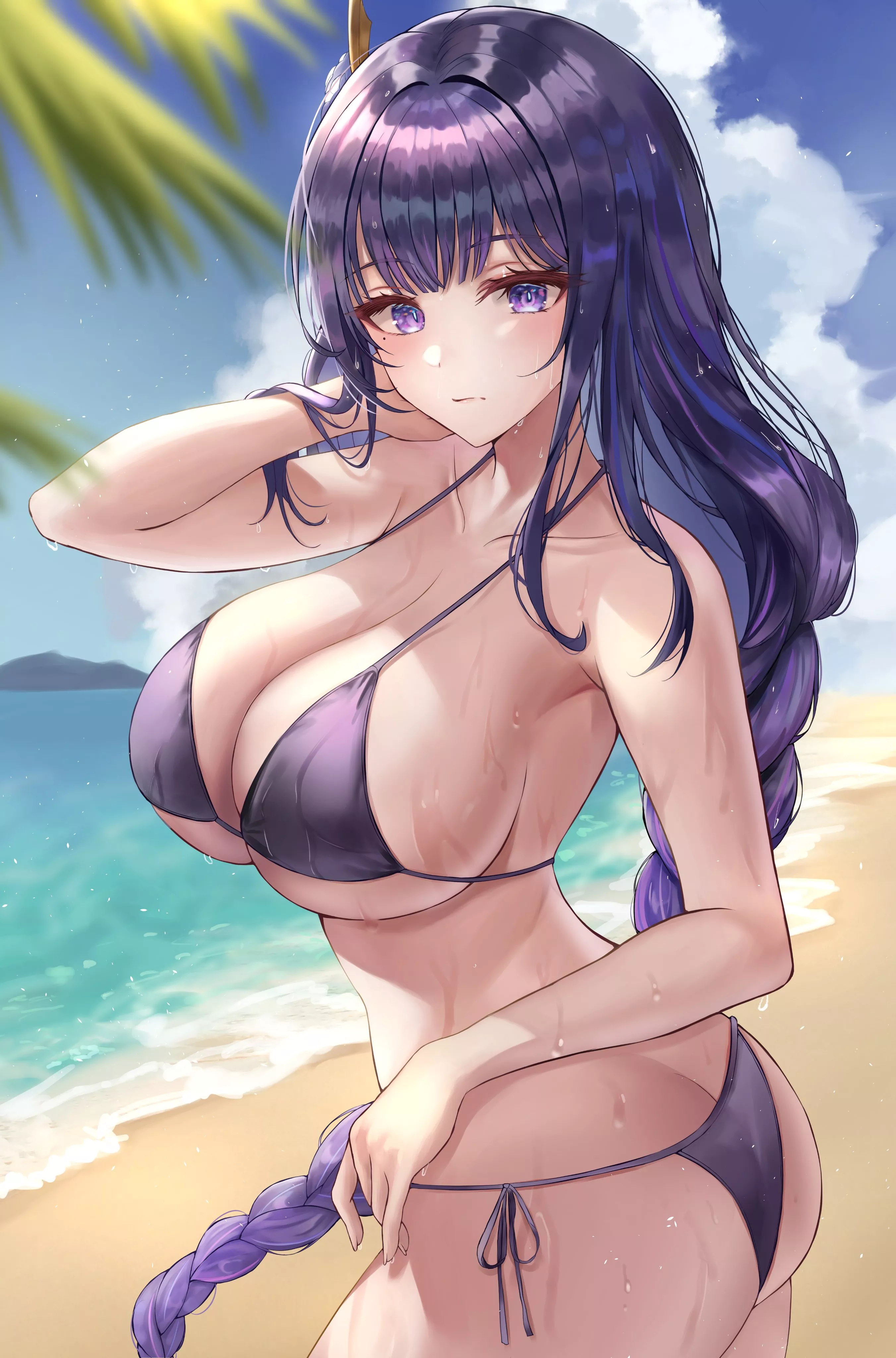 Raiden in purple bikini (yuuuur1k0) [Genshin Impact] posted by elegantloveglimmer