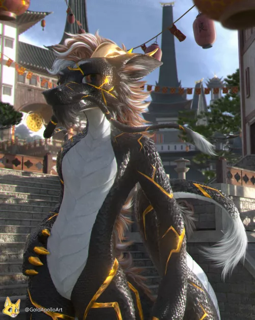 Really enjoyed working with scales for this piece! by GoldApolloArt