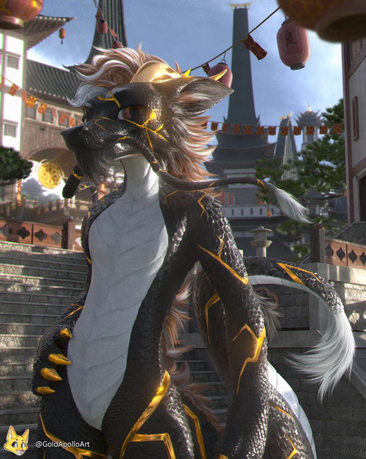 Really enjoyed working with scales for this piece! posted by GoldApolloArt