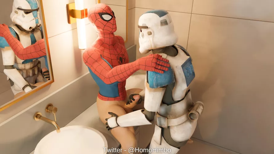 Spider-Man x Stormtrooper is MUCH hotter than I thought! (Second image on Twitter - @homohimbo) by homohimbo_
