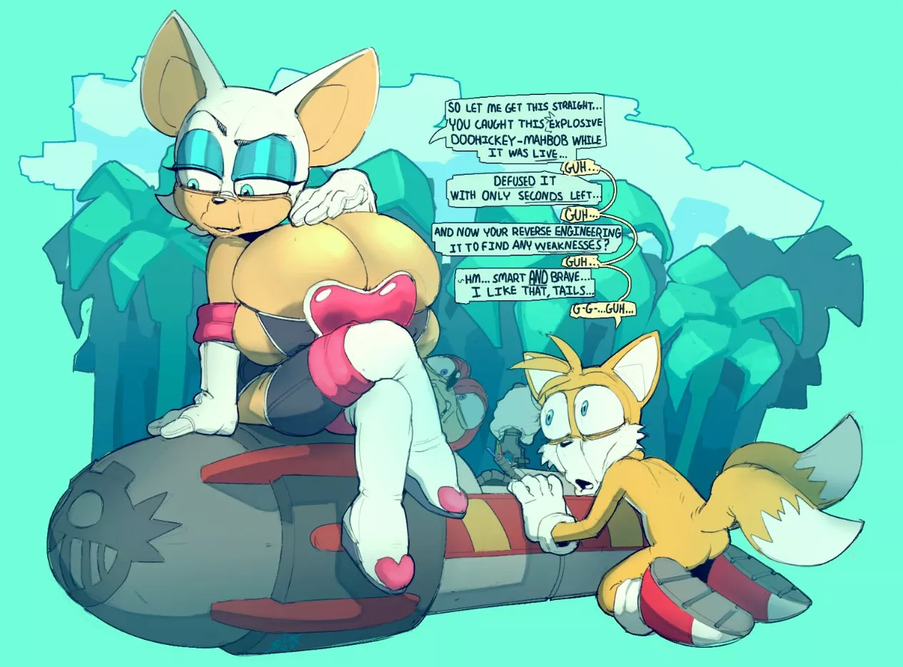 Titty Bat the Rouge complementing Tails (Artist:SixSidesOfHead) posted by White-Whiskey