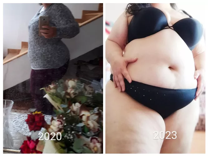 Am I eating too much? 😜 3 years and 60 pounds difference by GlitterCee