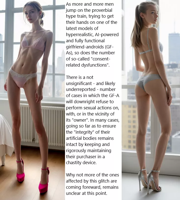 Chastity Fantasy: Caption 263. Those pesky Girlfriend Androids strike again. posted by wellhowaboutmaybe