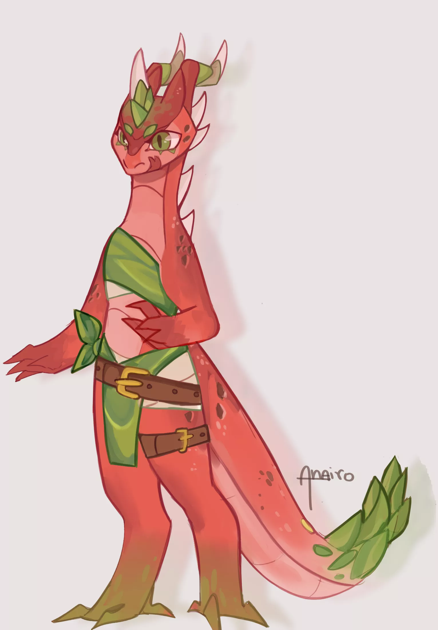 strawberry kobold (art by me) posted by Ana_Ori