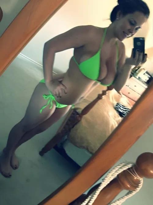 Big Boobs Neon Green Bikini by RFMAP