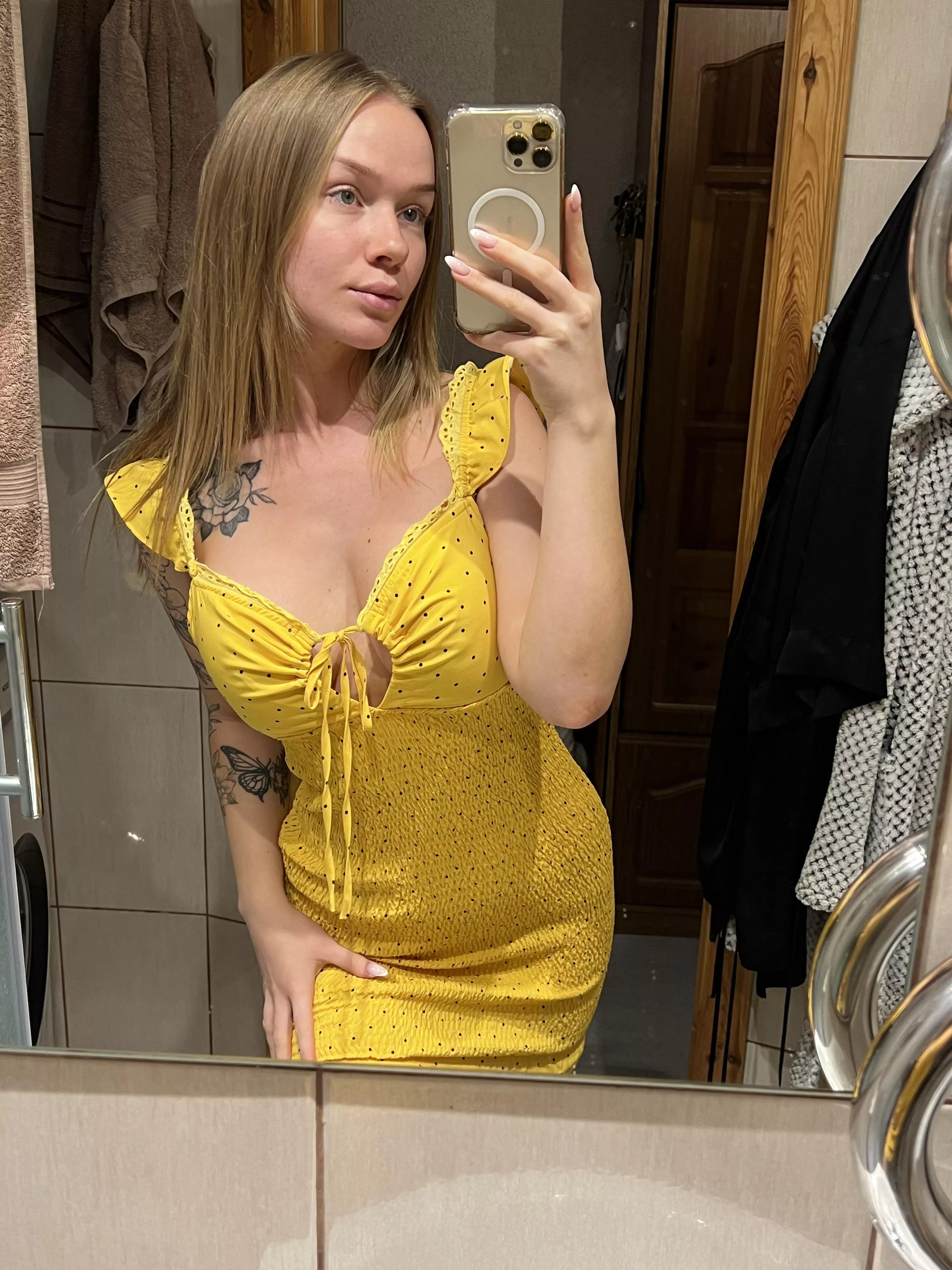 Do I look cute in this dress? 💛 posted by EmbarrassedBuy8407