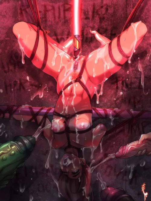 Last alt version of Master Krystal Redd being humiliated by her Sith captors. Featuring a red lightsaber (TortureChan) [swtor] by Rubi_Redd