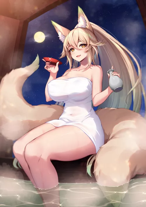 Onsen Kitsune (Niwatori) [@Tukikagerou's OC] by Monterey-Jack