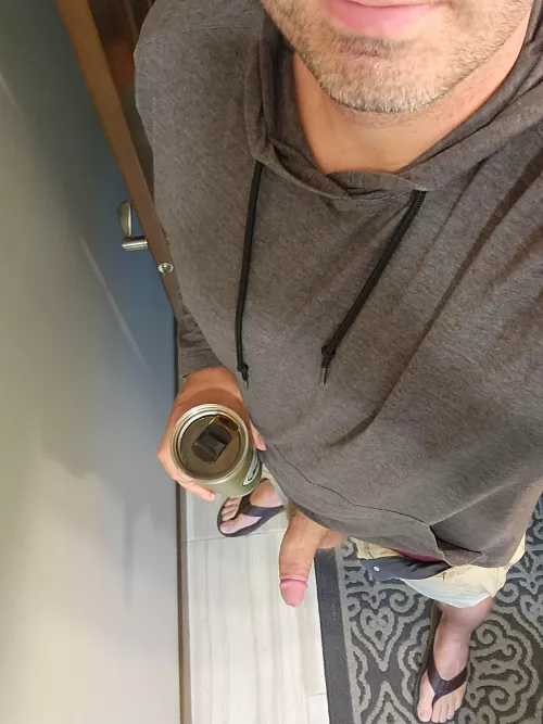 (39) Basic dad working from home. Iced coffe, and a fat cock needing taken care of. by Stillchiguy23