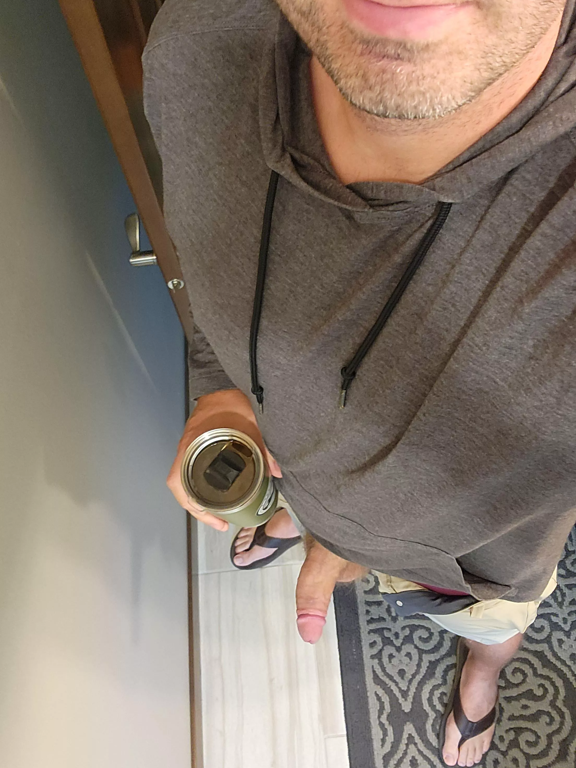 (39) Basic dad working from home. Iced coffe, and a fat cock needing taken care of. posted by Stillchiguy23