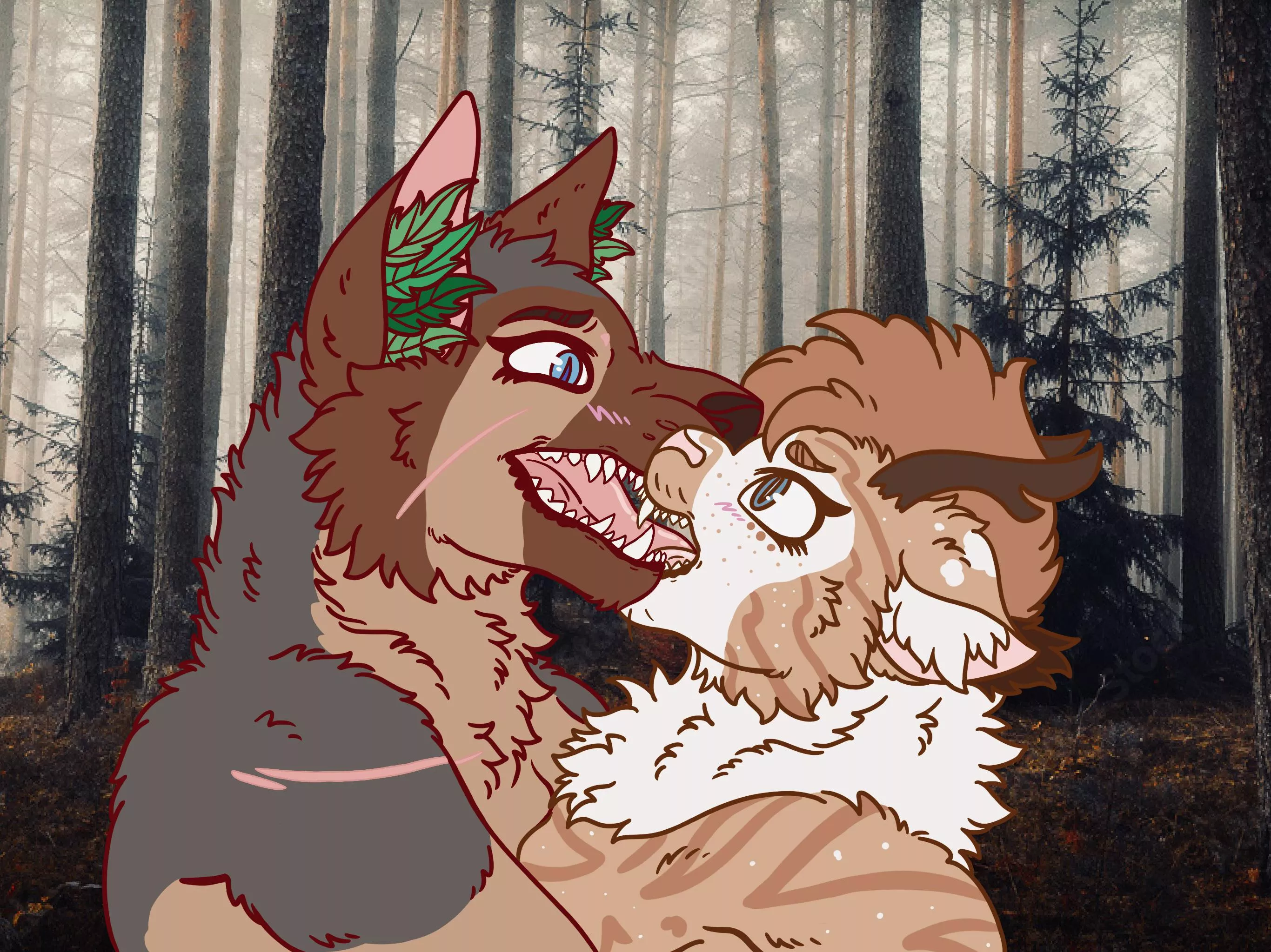 Captured >:3 !! Featuring mine and my gf’s sonas! (Mara (left) she/her, Martyn (right) they/he/it) Art by me ! posted by SLUGROT_T44