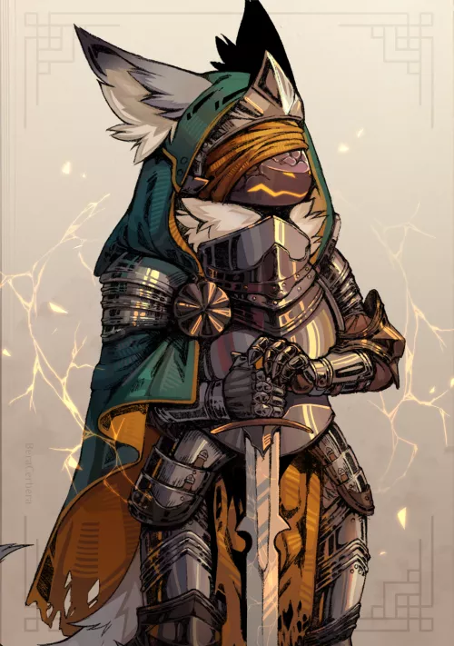 Cursed Protoknight (art by me) by CerberaManghas